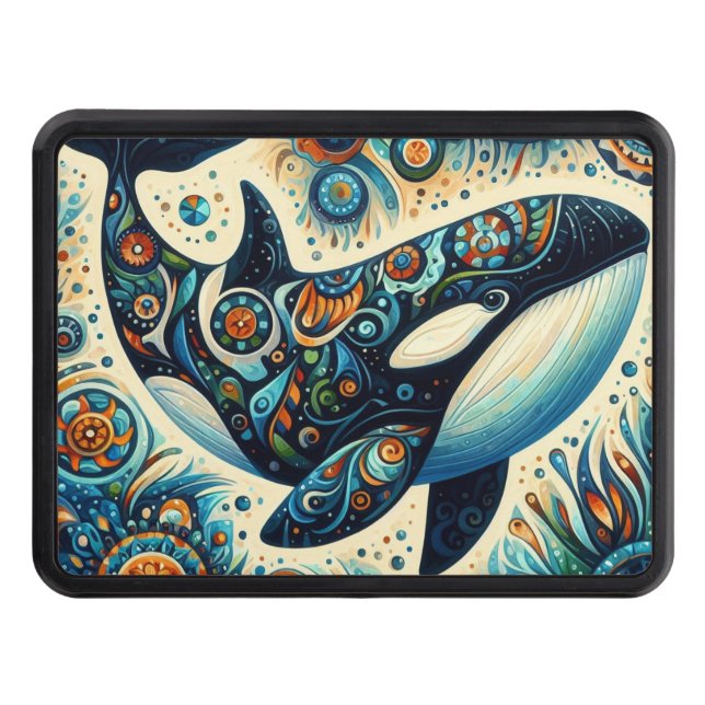 Cubierta Para Remolque Orca Asesina Ballena Floral Whimsical Playa Náutic (Anverso)