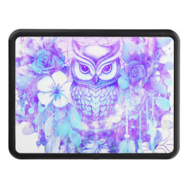 Cubierta Para Remolque Owl Totem Dreamcatcher Floral Feather Purple