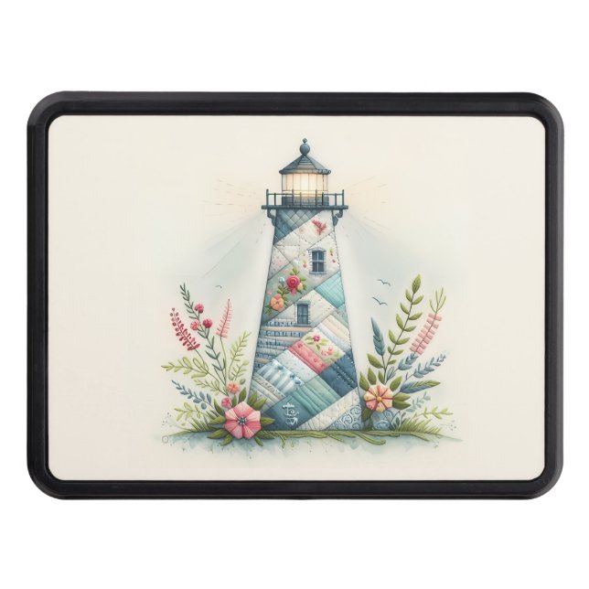 Cubierta Para Remolque Patchwork Lighthouse Coastal Floral Scene (Anverso)