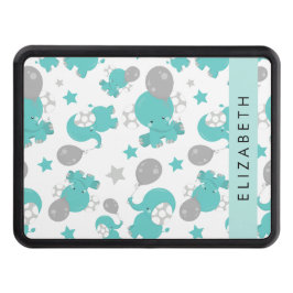 Cubierta Para Remolque Patrón De Elefantes Azules, Estrellas, Tu Nombre
