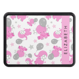 Cubierta Para Remolque Patrón De Elefantes Rosa, Estrellas, Tu Nombre