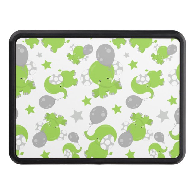 Cubierta Para Remolque Patrón De Elefantes Verdes, Elefantes Cubiertos, E (Anverso)