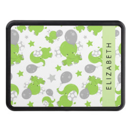 Cubierta Para Remolque Patrón de elefantes verdes, estrellas, tu nombre