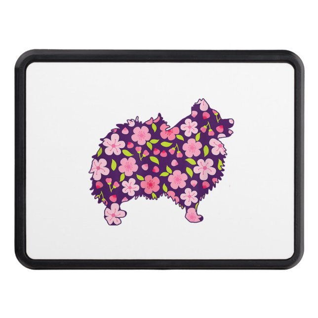 Cubierta Para Remolque Patrón de flores de perros panomeranos (Anverso)