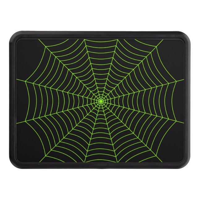 Cubierta Para Remolque Patrón de Halloween en la telaraña verde neonesa n (Anverso)