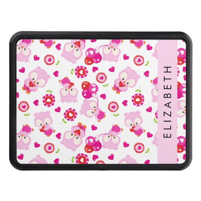 Cubierta Para Remolque Patrón De Lechuzas, Lechuzas Cutas, Lechuzas Rosad (Anverso)