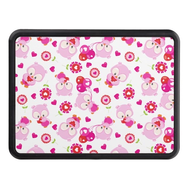 Cubierta Para Remolque Patrón De Lechuzas, Lechuzas Cutas, Lechuzas Rosad (Anverso)