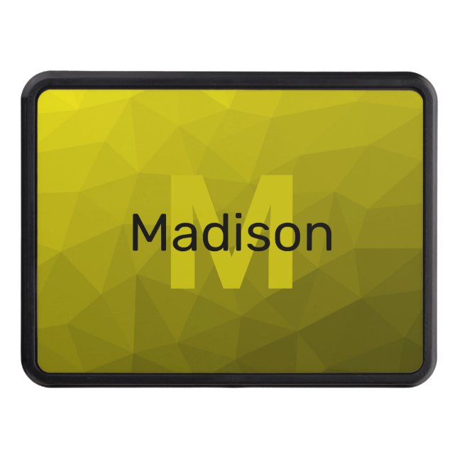 Cubierta Para Remolque Patrón de malla geométrica oscura amarilla Monogra (Anverso)