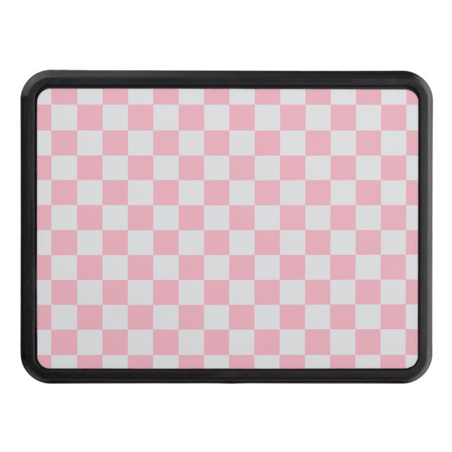 Cubierta Para Remolque Patrón de tablero de cheques rosados + grises (Anverso)