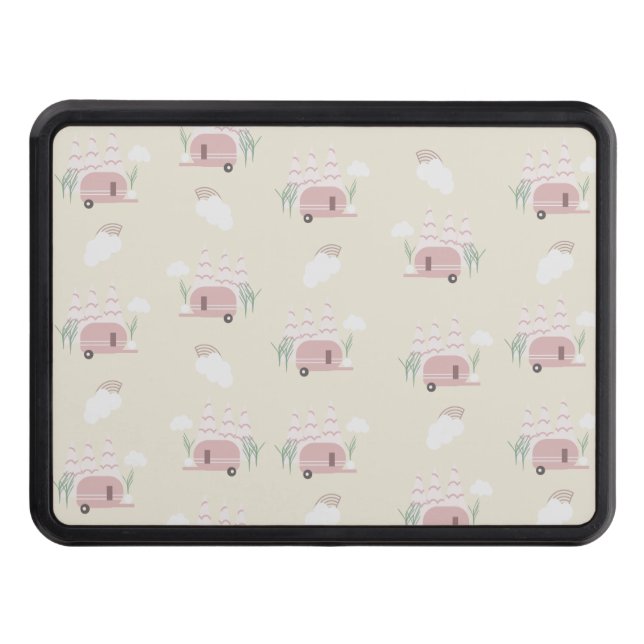 Cubierta Para Remolque Patrón de tierra de caravana rosada (Anverso)