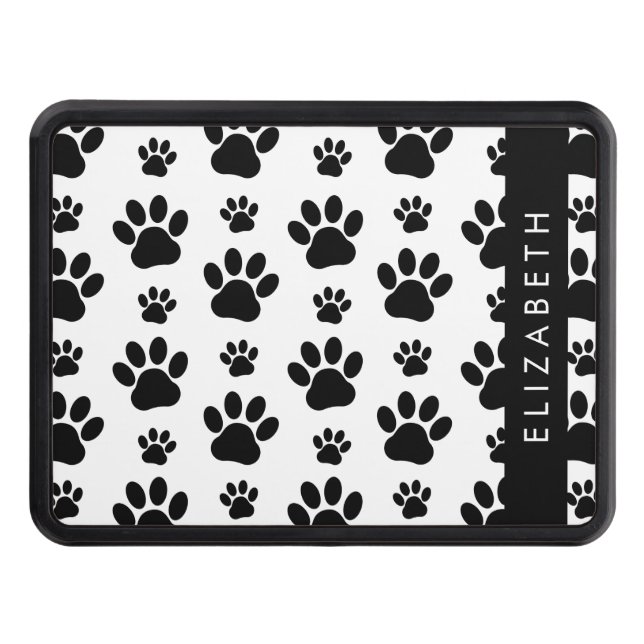 Cubierta Para Remolque Patrón de traza, garras de perro, negro y blanco,  (Anverso)