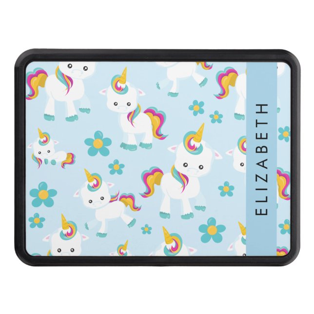 Cubierta Para Remolque Patrón De Unicornios, Unicornios Cutos, Su Nombre (Anverso)