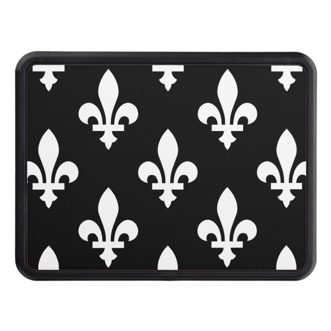 Cubierta Para Remolque Patrón Fleur de Lis, francés real, blanco sobre ne (Anverso)