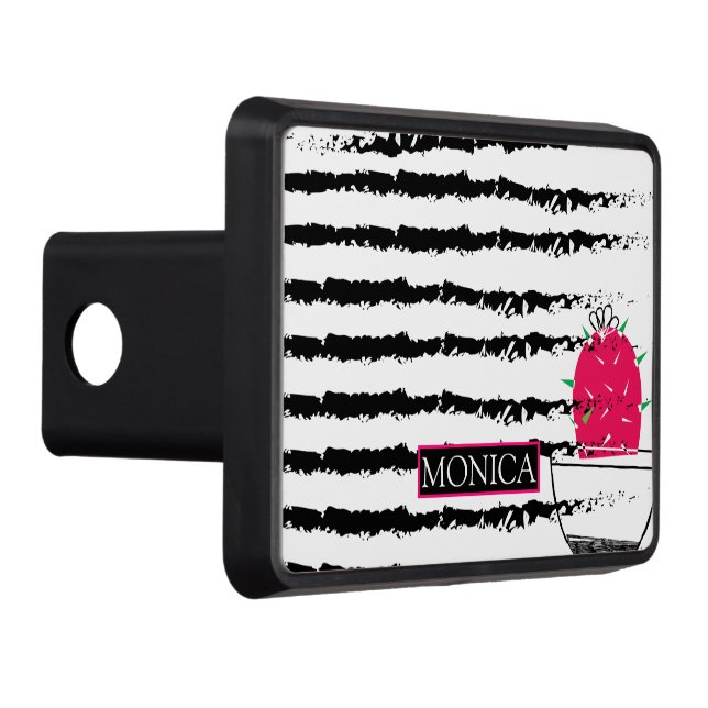 Cubierta Para Remolque Patrón rayado de Cactus rosado (Derecha)