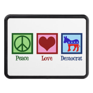Cubierta Para Remolque Paz Amor Democracia Donkey Cute Azul