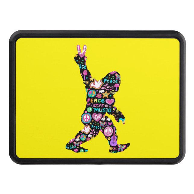 Cubierta Para Remolque Peace Love Bigfoot Hippie Funny Bigfoot Lover (Anverso)