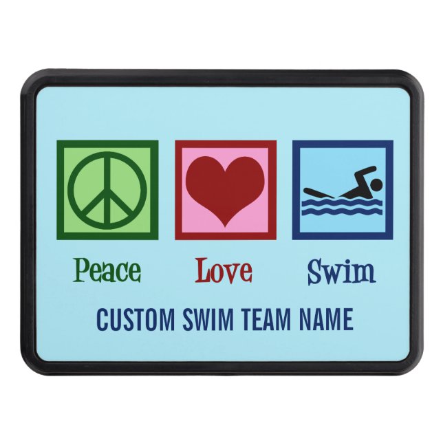 Cubierta Para Remolque Peace Love Swimming Personalizado Team (Anverso)