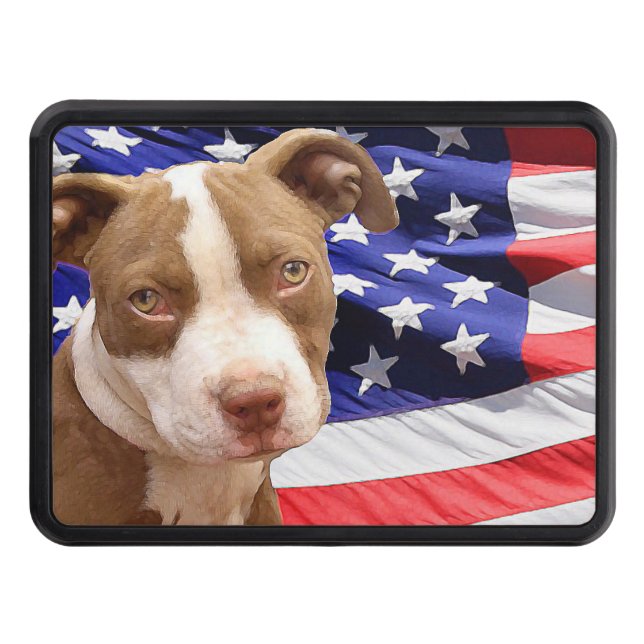 Cubierta Para Remolque Perrito de Pitbull Terrier del americano (Anverso)