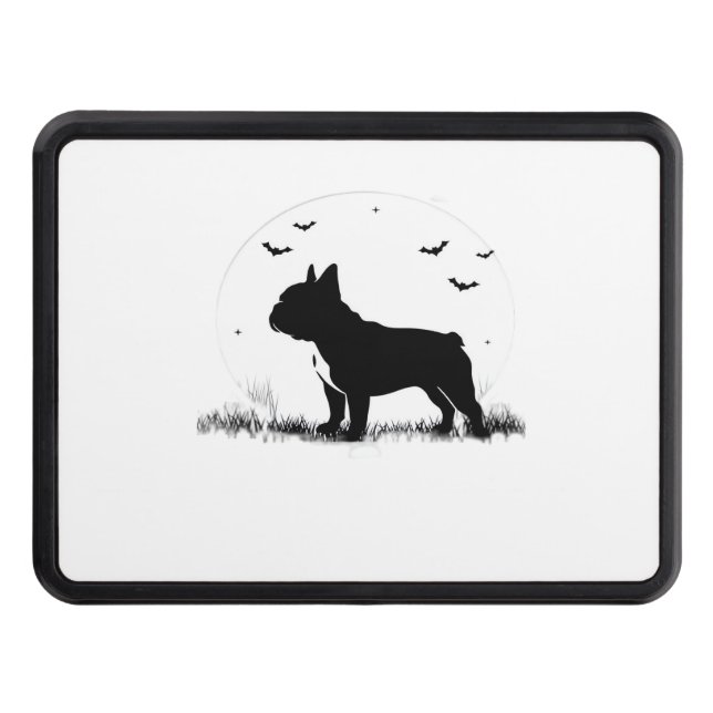 Cubierta Para Remolque Perro Bulldog francés - Halloween Moon Silhouette  (Anverso)