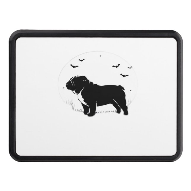 Cubierta Para Remolque Perro Bulldog Inglés - Halloween Moon Silhouette O (Anverso)