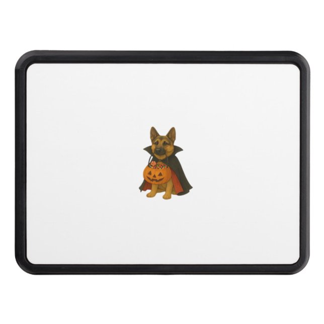 Cubierta Para Remolque Perro de Halloween en Bulldog alemán vestido de va (Anverso)