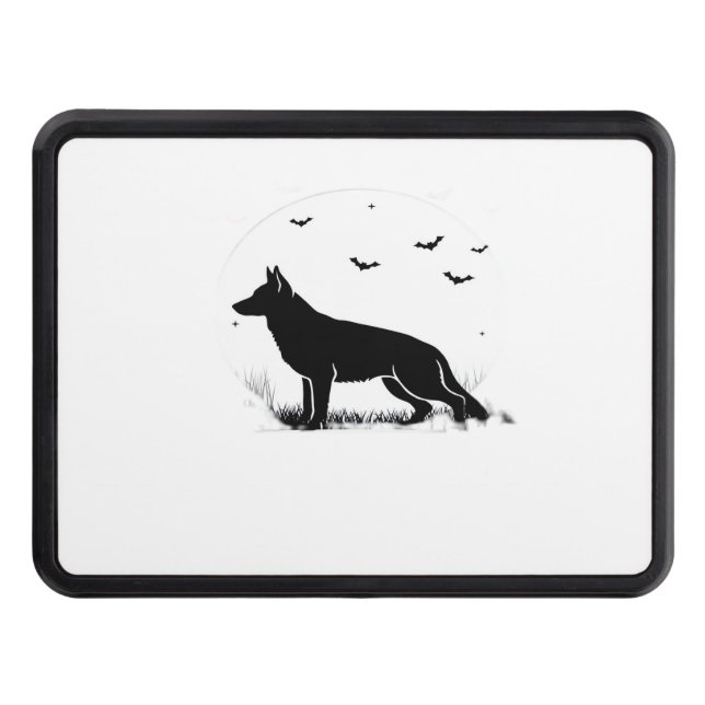 Cubierta Para Remolque Perro Pastor Alemán - Silhouette Halloween Moon Cl (Anverso)