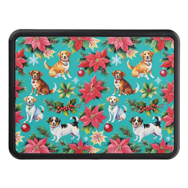 Cubierta Para Remolque Perros navidades y festivo holly (Anverso)