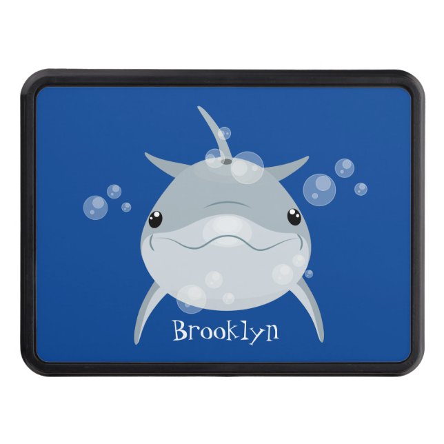 Cubierta Para Remolque Personalizado de delfín kawaii feliz (Anverso)