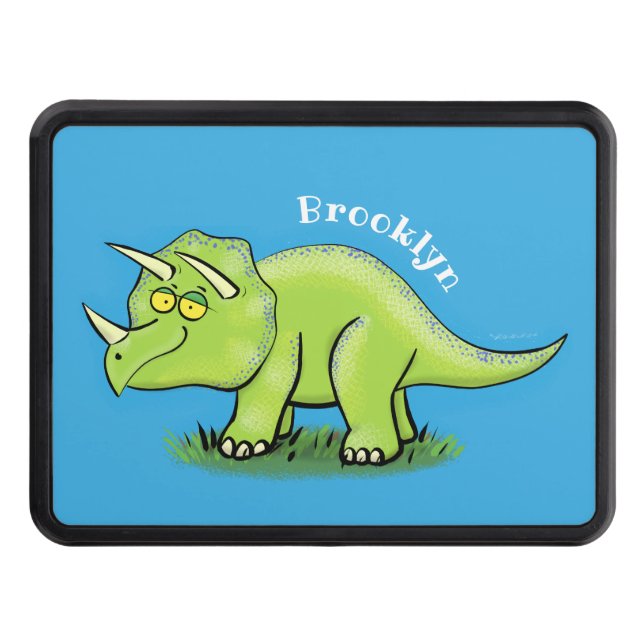 Cubierta Para Remolque Personalizado de dinosaurios de triceratops verde  (Anverso)