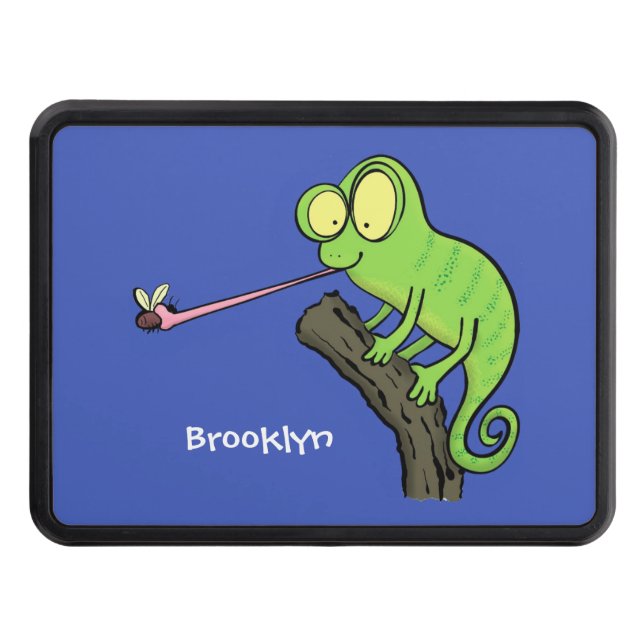 Cubierta Para Remolque Personalizado de lagarto de camaleón verde lindo (Anverso)