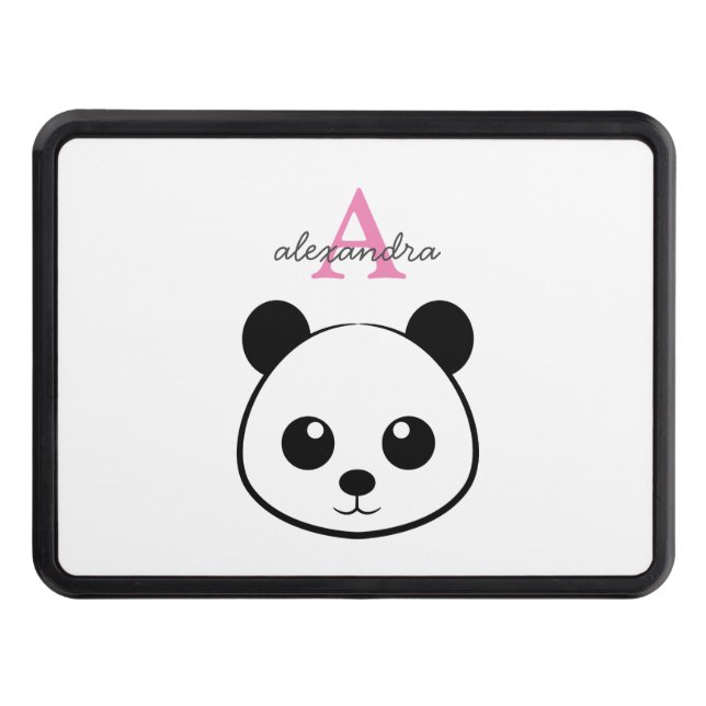 Cubierta Para Remolque Personalizado de oso panda lindo Monograma (Anverso)