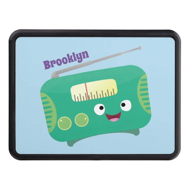 Cubierta Para Remolque Personalizado de radio retro alegre y gracioso (Anverso)