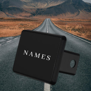 Cubierta Para Remolque Personalizado negro simple Añadir su nombre elegan