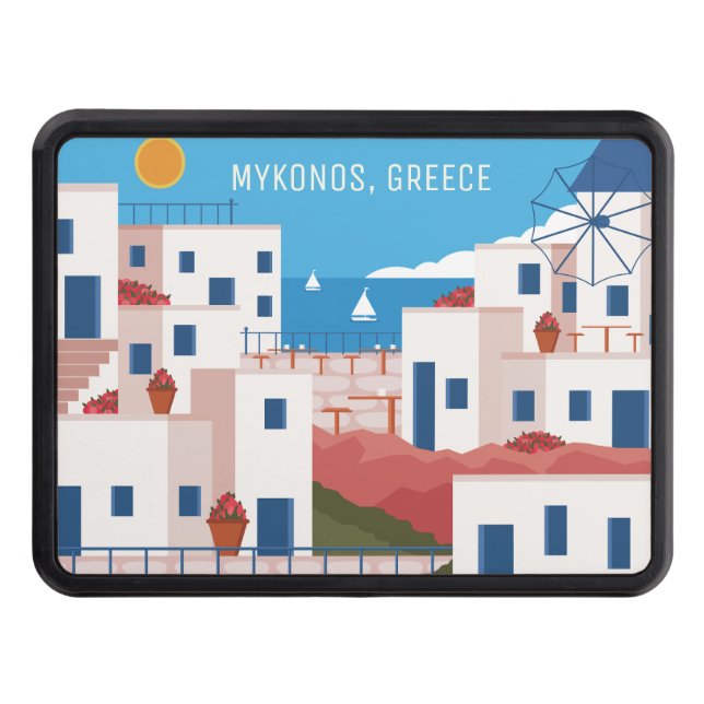 Cubierta Para Remolque Personalizado Texto Mykonos Grecia (Anverso)