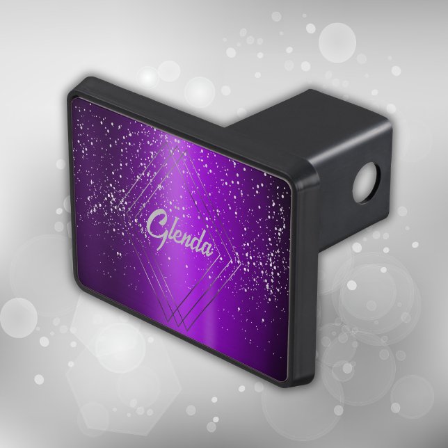 Cubierta Para Remolque Pincel púrpura moderno Metalizado con monograma pl (Subido por el creador)