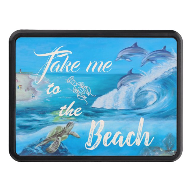 Cubierta Para Remolque Pintura de playa y vida marina (Anverso)