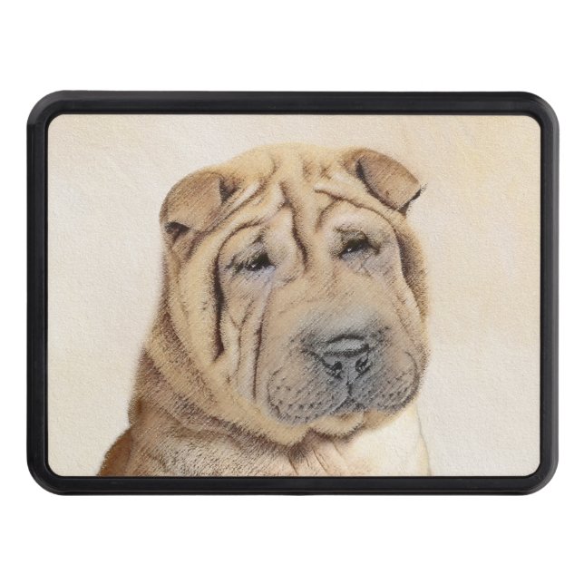 Cubierta Para Remolque Pintura de Shar Pei - Arte Perro Original Cuto (Anverso)