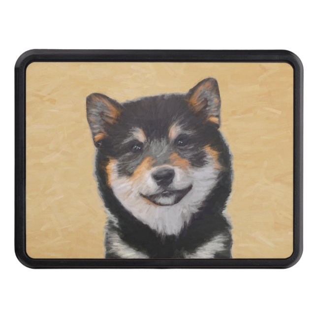 Cubierta Para Remolque Pintura Shiba Inu (Negro y Tan) - Arte de perro (Anverso)
