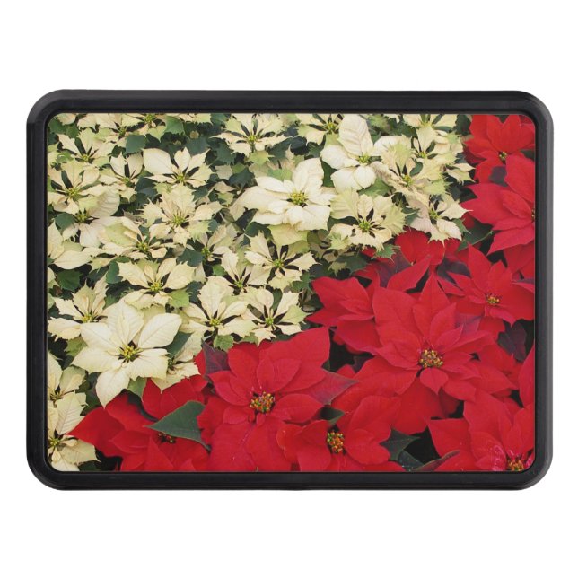 Cubierta Para Remolque Poinsettias blancas y rojas con flores (Anverso)