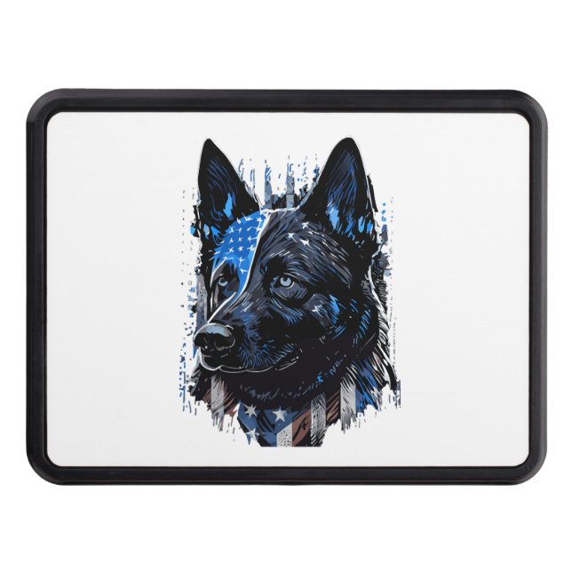 Cubierta Para Remolque Policía de K9 Perro Sherman alemán policía de band (Anverso)