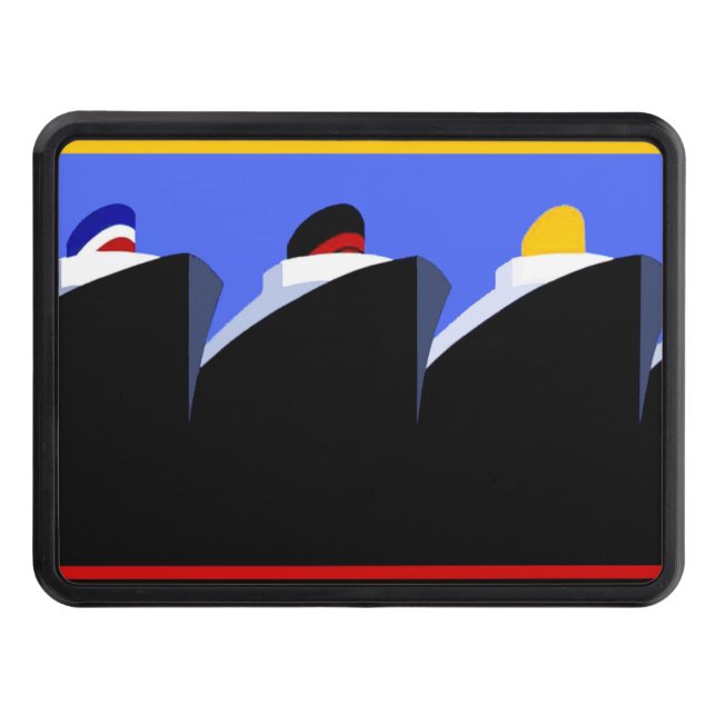 Cubierta Para Remolque Poster Art Deco de los buques de crucero de época (Anverso)