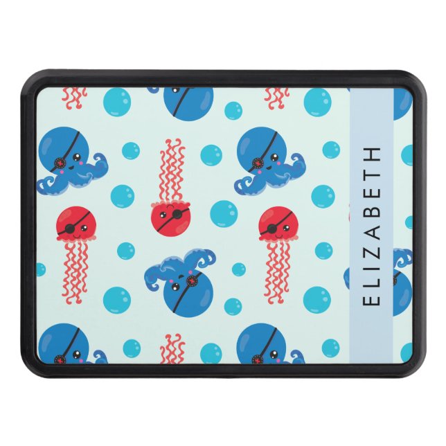 Cubierta Para Remolque Pulpo pirata, medusa pirata, mar, tu nombre (Anverso)