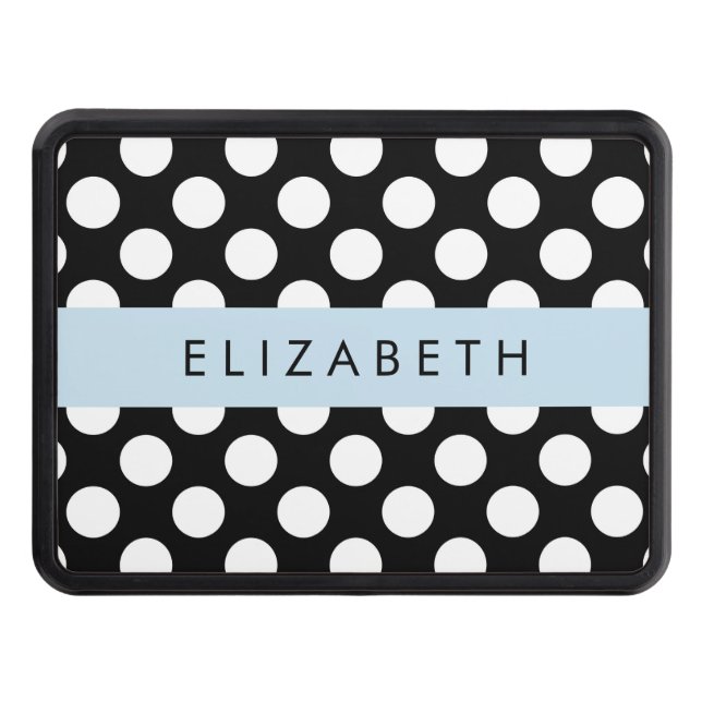 Cubierta Para Remolque Puntos de Polka blancos y negros, punteados, tu no (Anverso)