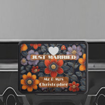 Recién Casados Sr & Sra Art Nouveau Floral Otoño