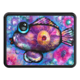 Cubierta Para Remolque Resumen caprichoso pez de ojos grandes morado rosa