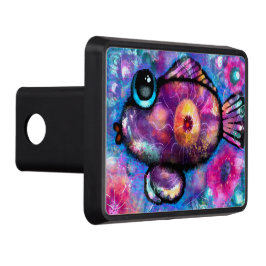 Cubierta Para Remolque Resumen caprichoso pez de ojos grandes morado rosa