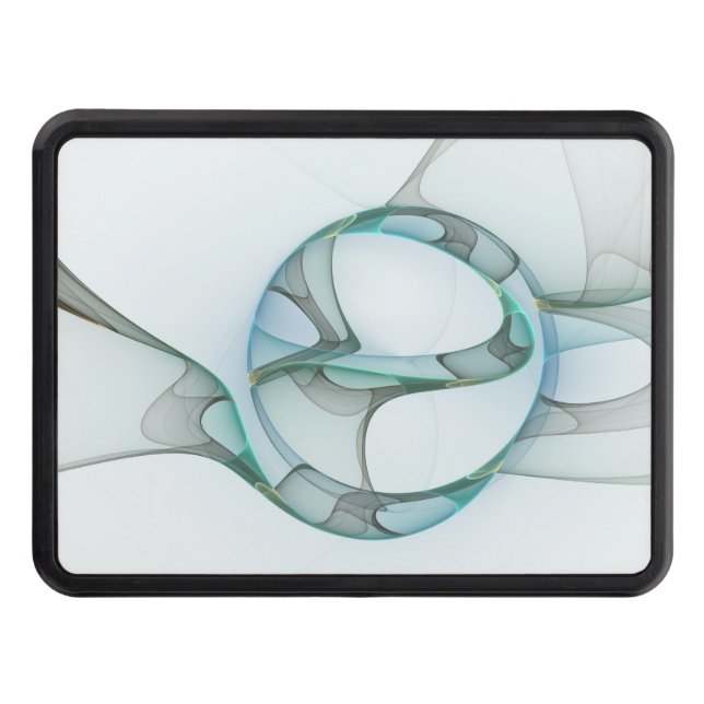 Cubierta Para Remolque Resumen moderno Arte fractal azul turquesa gris (Anverso)