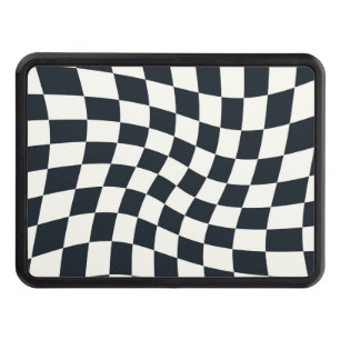 Cubierta Para Remolque Retro Black White Checks Warped Checkered