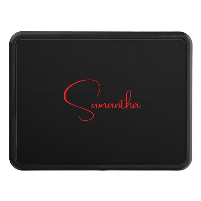 Cubierta Para Remolque Rojo negro tu nombre caligrafía moderna Minimalist (Anverso)