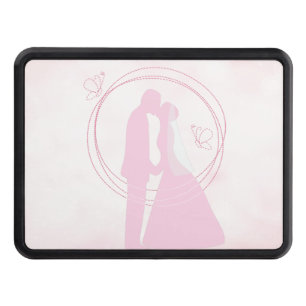 Cubierta Para Remolque Romántica pareja Boda rosa